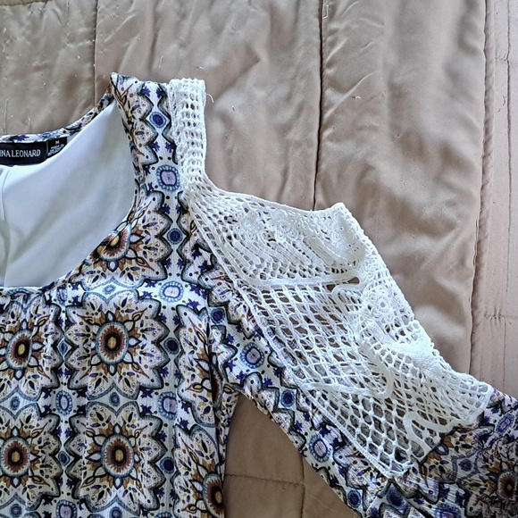 Nina Leonard Cold Shoulder Dress - Picture 6 of 7